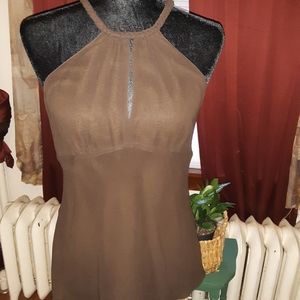 Brown dressy blouse.